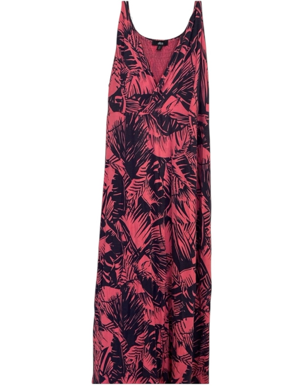 ellos size 4x Hot Pink and Navy Tropical Maxi Skirt adjustable spaghetti strap